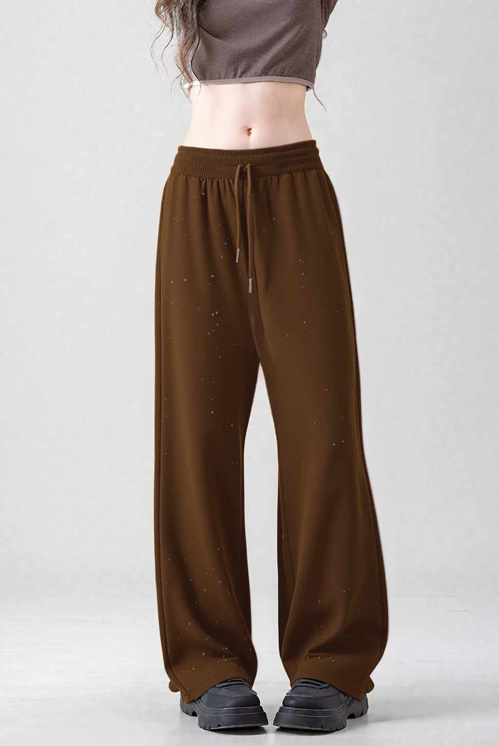Sparkly Cotton Blend Pants - Elegant Lounge Pants with Subtle Shimmer-2500241