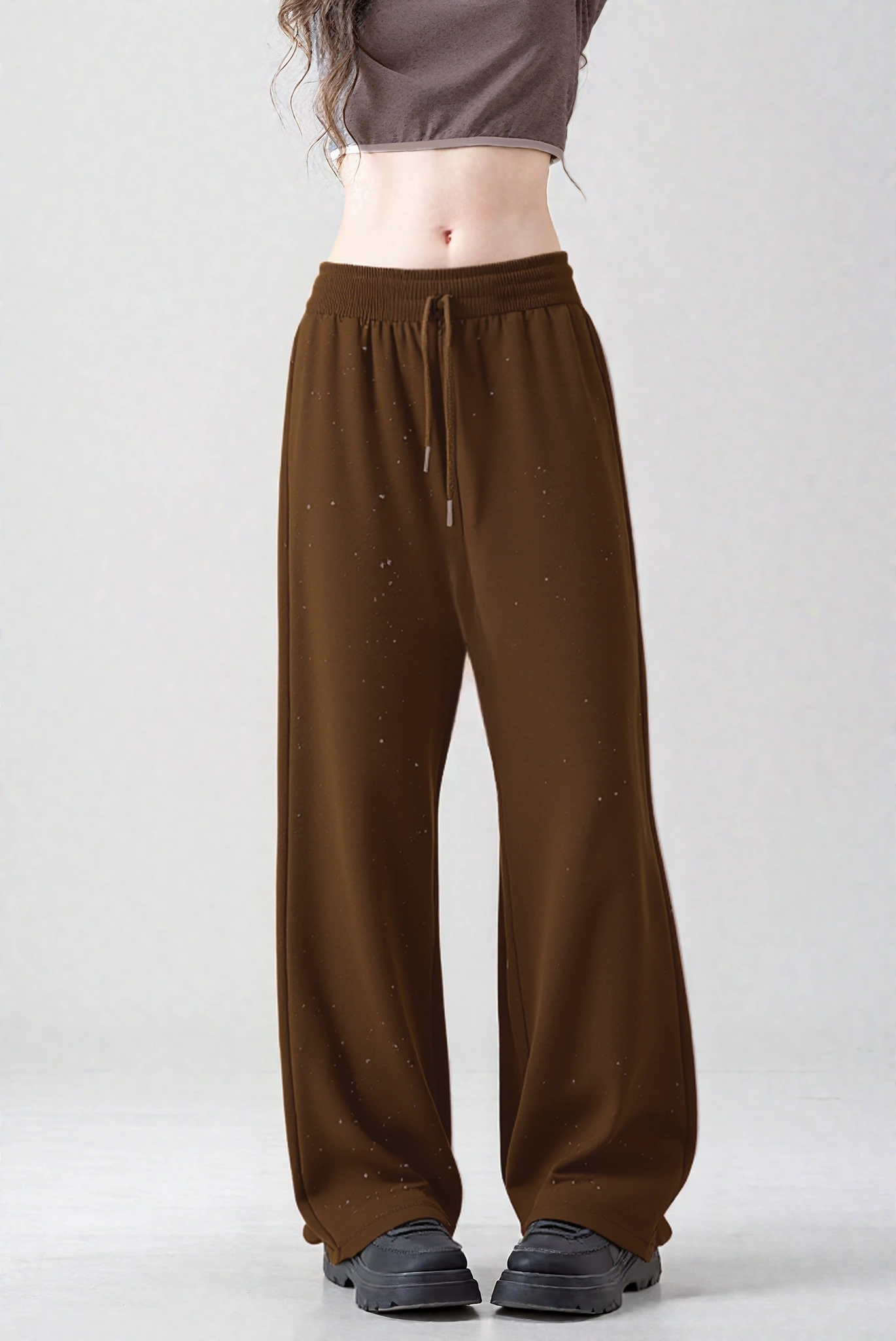 Sparkly Cotton Blend Pants - Elegant Lounge Pants with Subtle Shimmer-2500241