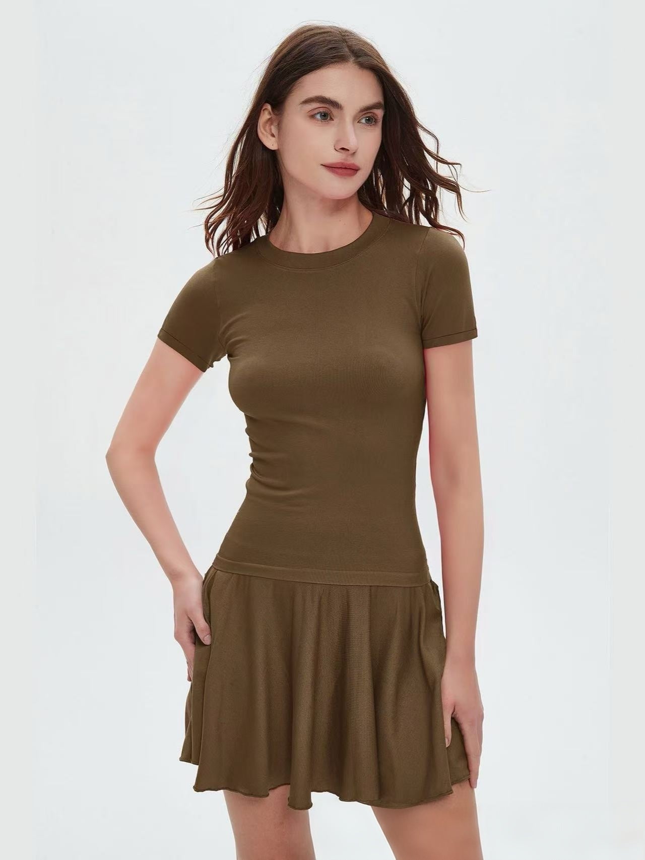 Essential Solid Color Jersey Tee - Lightweight Everyday Knit Top-2500151