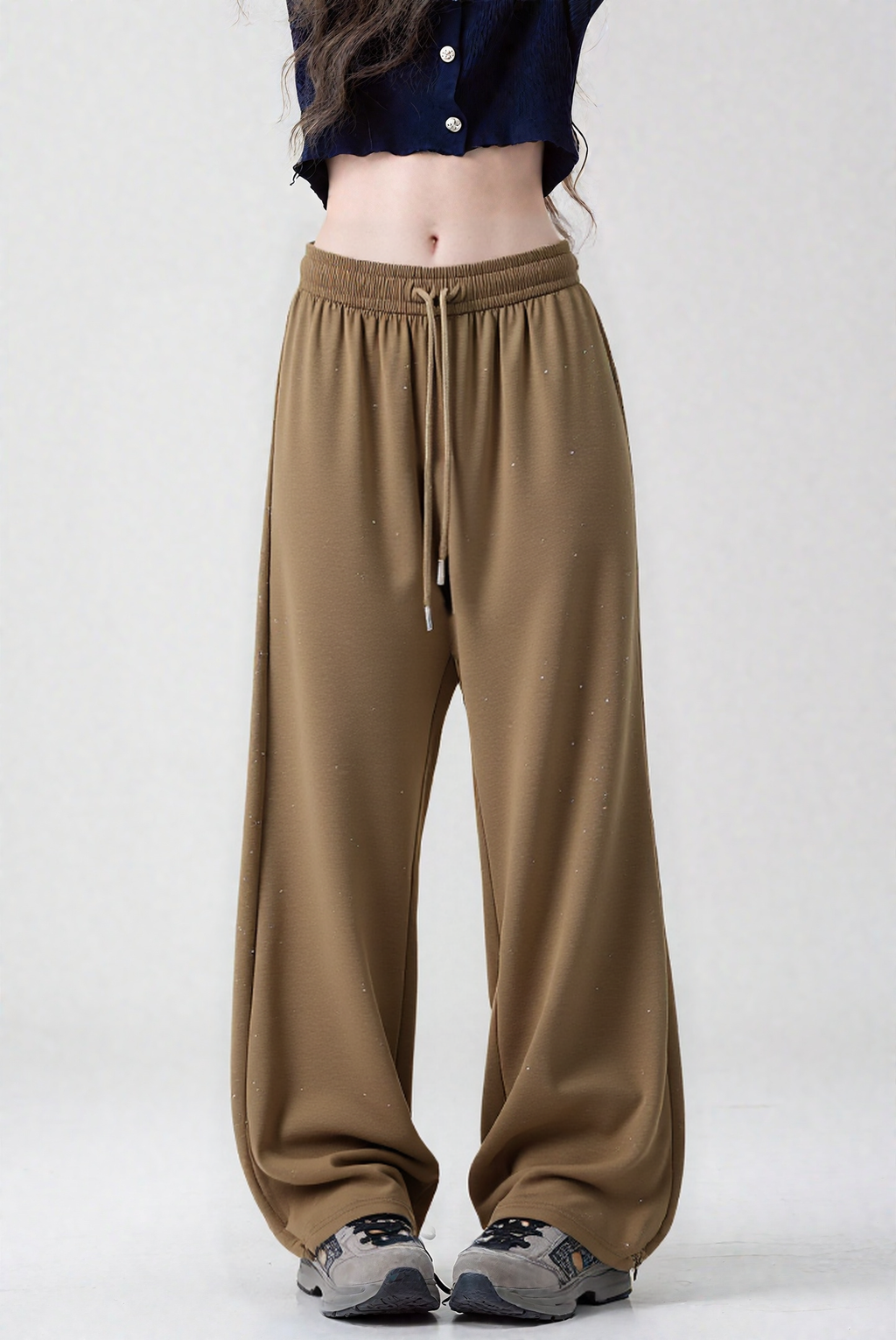 Sparkly Cotton Blend Pants - Elegant Lounge Pants with Subtle Shimmer-2500241