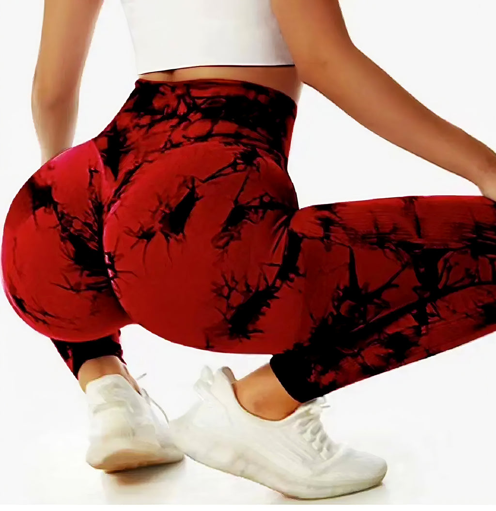 Tie-Dye Yoga Leggings - High-Waisted & Squat-Proof in Unique Patterns-25001112