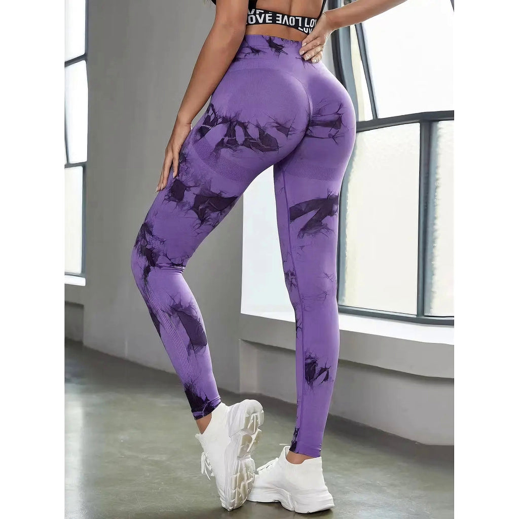 Tie-Dye Yoga Leggings - High-Waisted & Squat-Proof in Unique Patterns-25001112