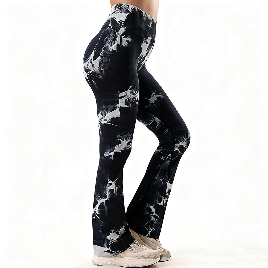 【Festival Ready】Tie-Dyed Bootcut Leggings - Artistic & Functional for Yoga-25001114