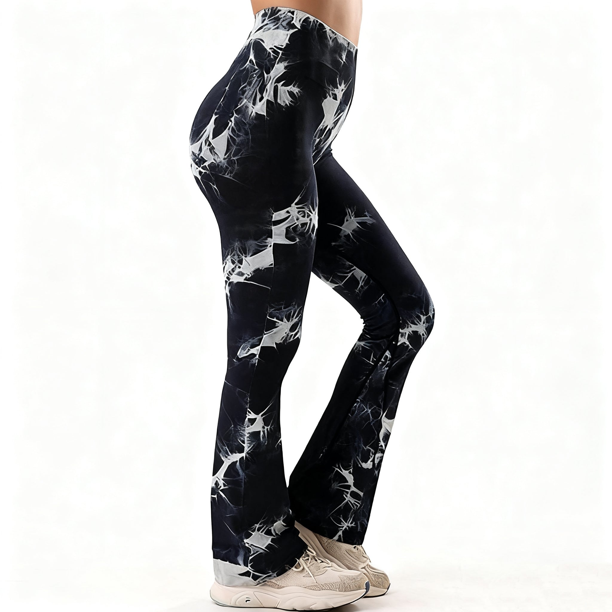 【Festival Ready】Tie-Dyed Bootcut Leggings - Artistic & Functional for Yoga-25001114