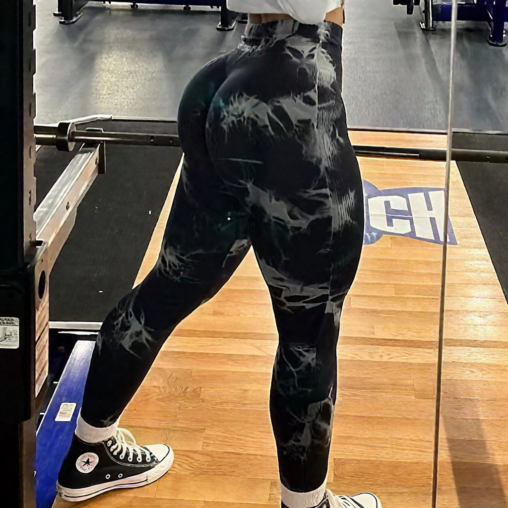 Tie-Dye Yoga Leggings - High-Waisted & Squat-Proof in Unique Patterns-25001112