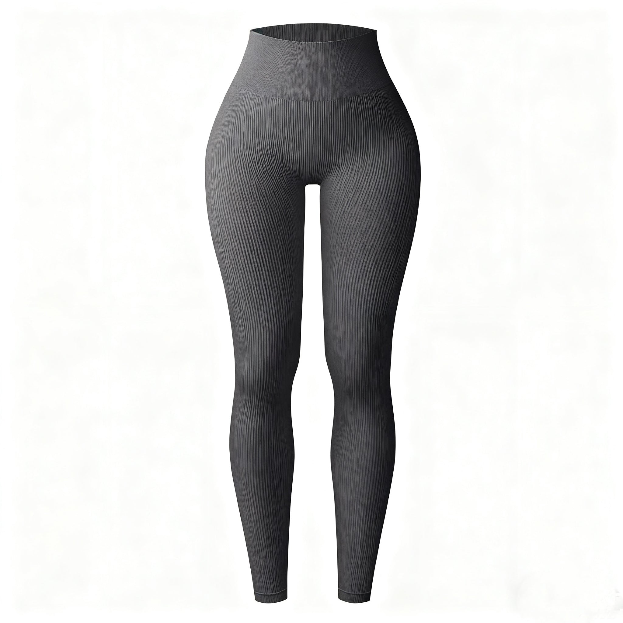 Ribbed Yoga Leggings - High-Waisted Tummy Control & Squat-Proof-25001116