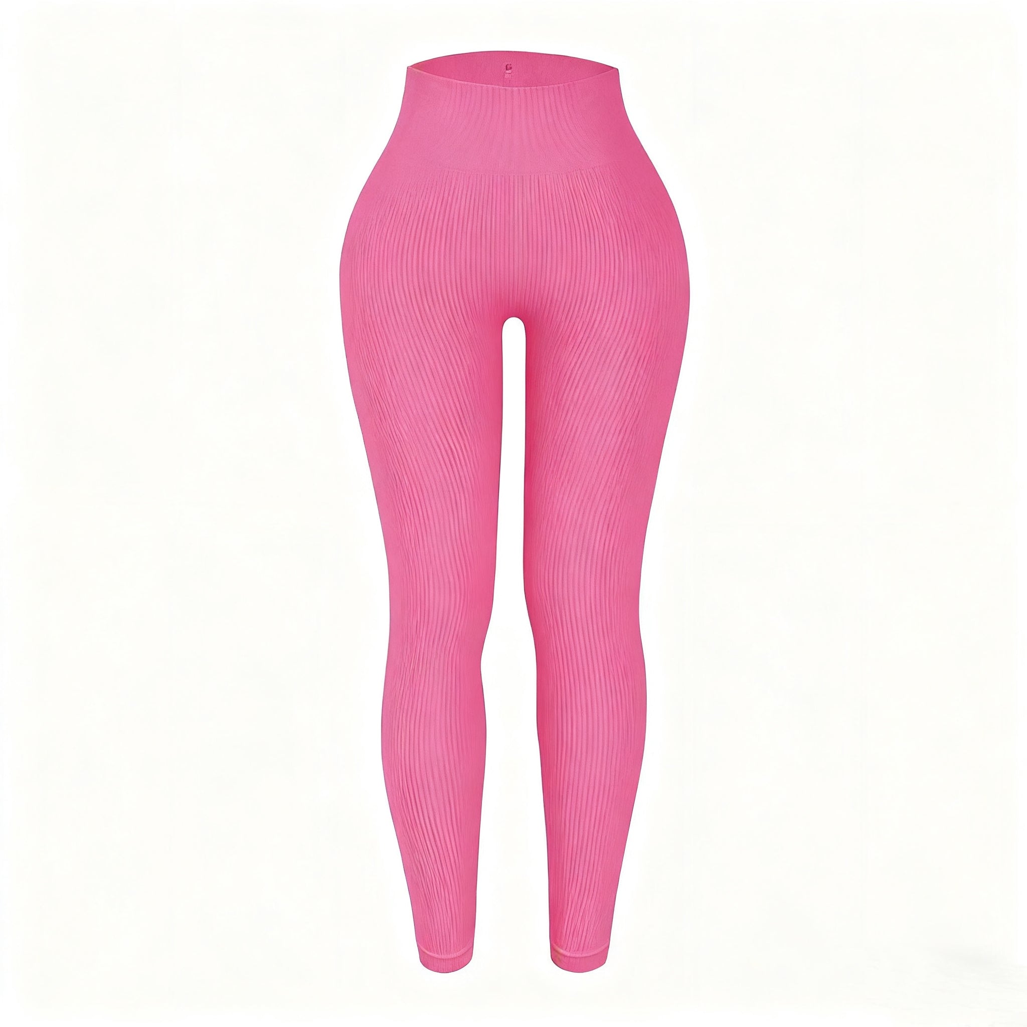 Ribbed Yoga Leggings - High-Waisted Tummy Control & Squat-Proof-25001116