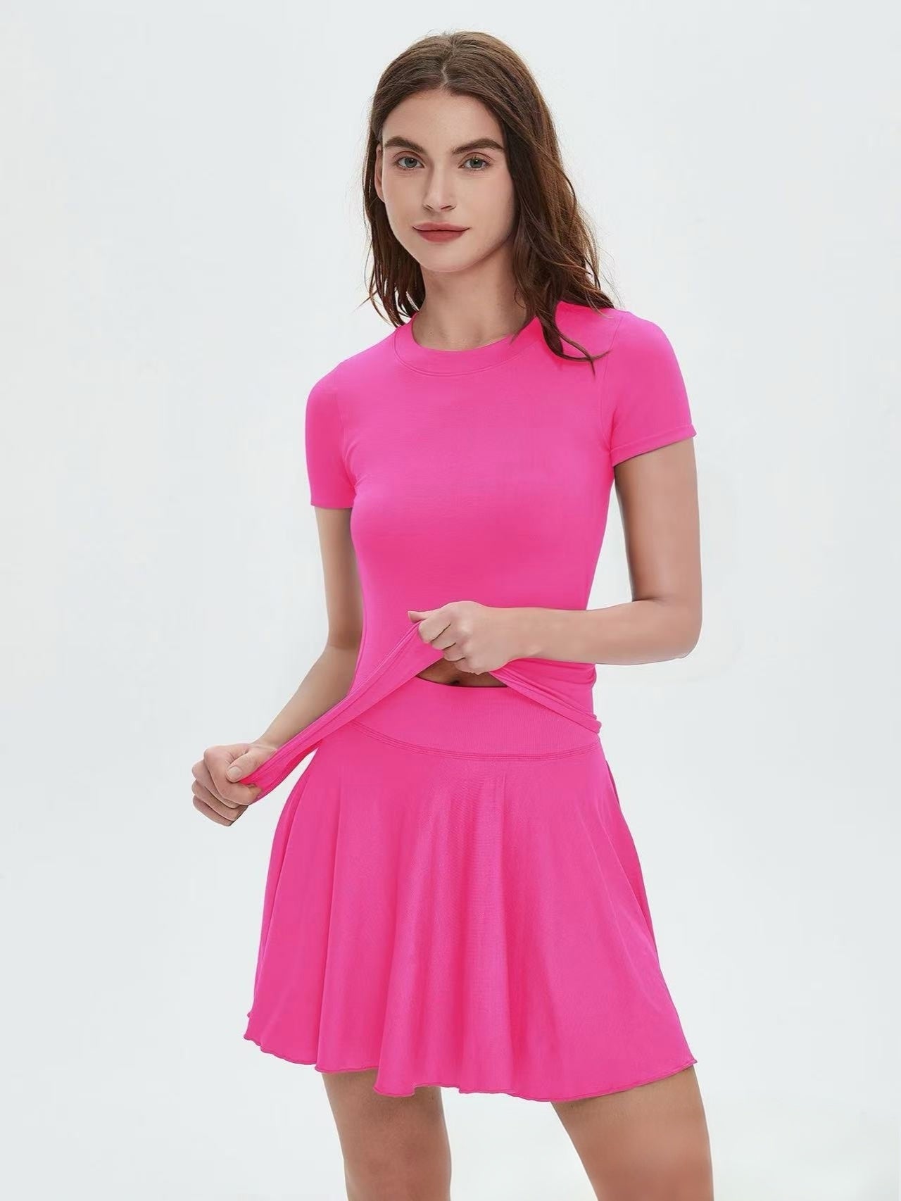 Essential Solid Color Jersey Tee - Lightweight Everyday Knit Top-2500151