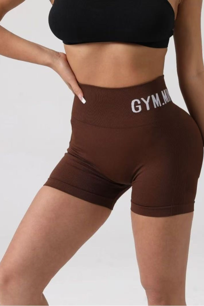 【Best Seller】High-Waisted Ribbed Biker Shorts - Tummy Control & Soft-25001115