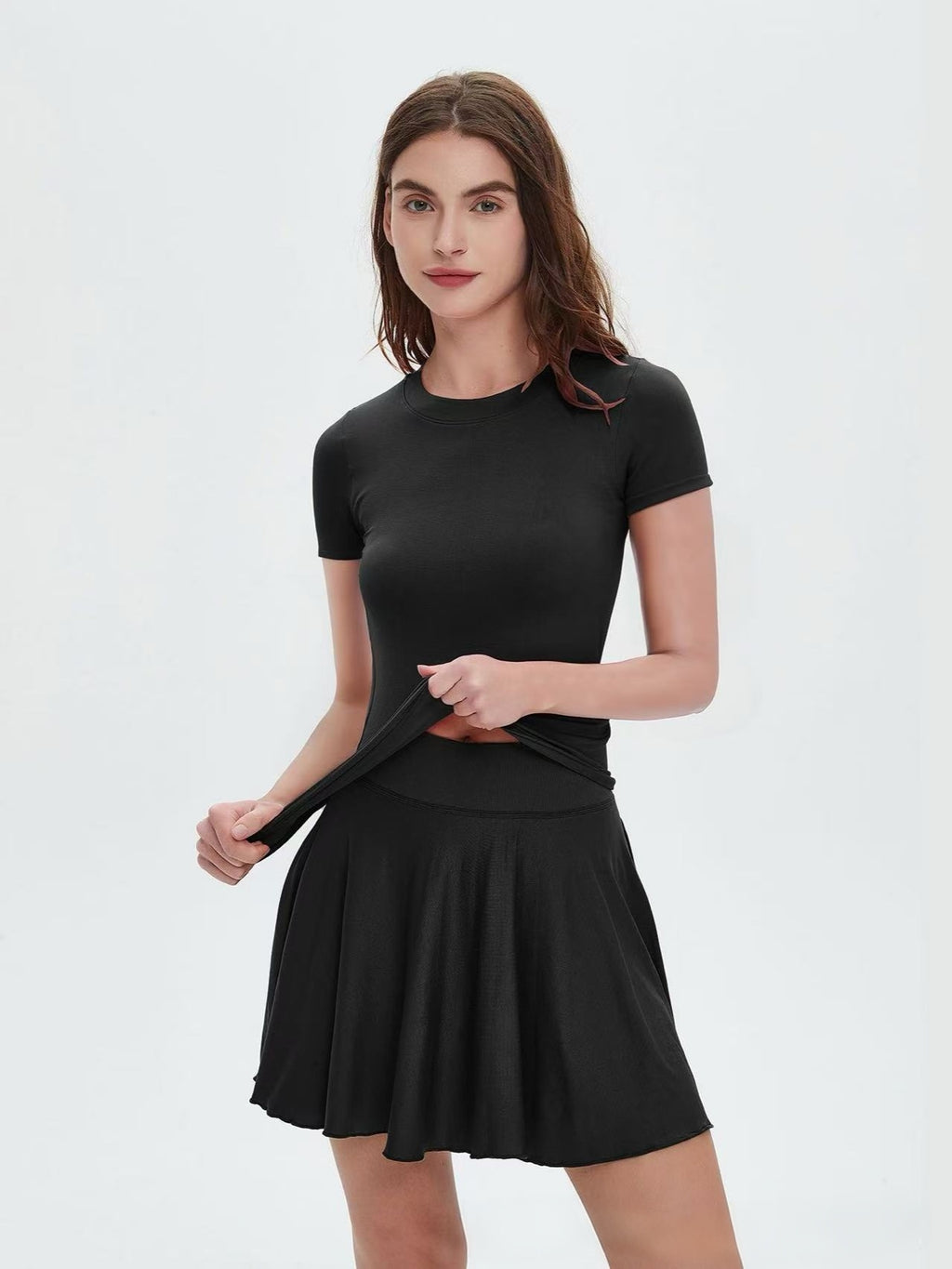 Essential Solid Color Jersey Tee - Lightweight Everyday Knit Top-2500151