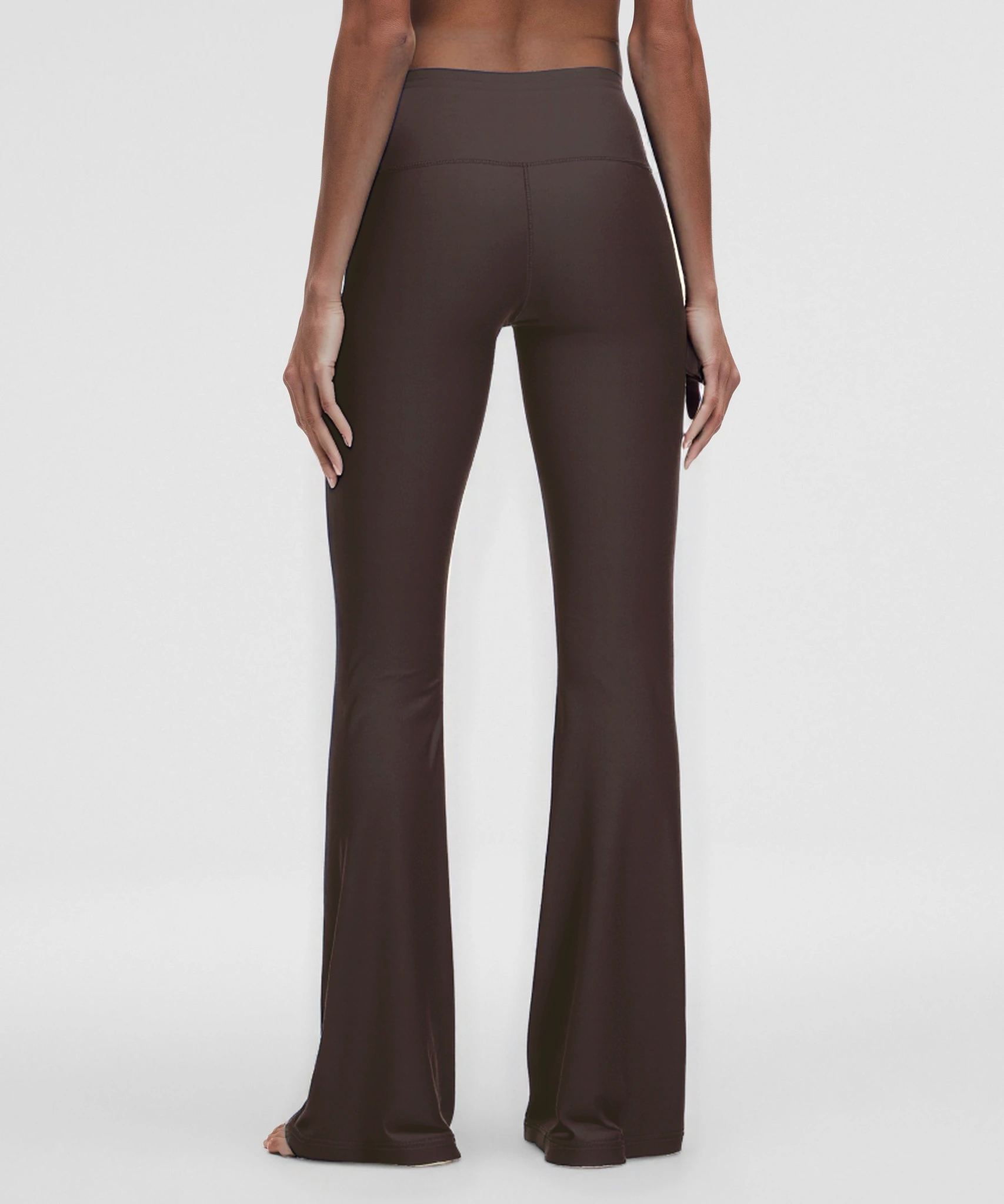 Elegant Crossover Waist Bootcut Yoga Pants - Side Pockets for Phone-2500221